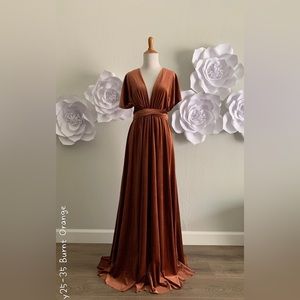 Emerald green velvet convertible gown